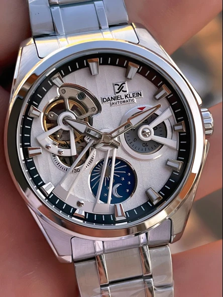 Daniel Klein Otomatik Erkek Kol Saati 30 Metre Suya Dayanıklı Çelik Kordon + Bileklik Hediyeli  VS.BLKT.0701 - Resim 4