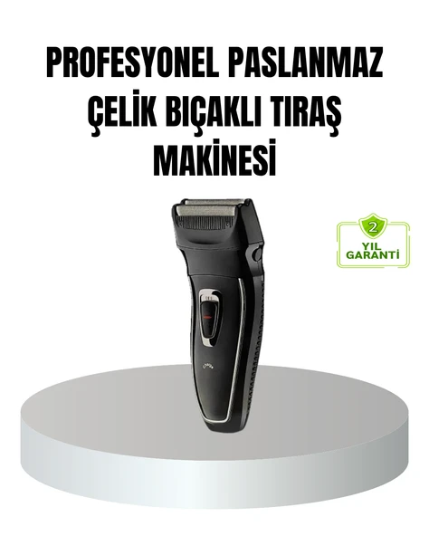 Profesyonel Şarjlı Saç ve Sakal Tıraş Makinesi – Çelik lı, Ayarlanabilir Başlıklı, Kablosuz ürün görseli 1