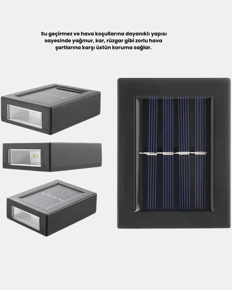 Solar Dış Mekan Aplik Su Geçirmez Dayanıklı LED Aydınlatmalı - Resim 2