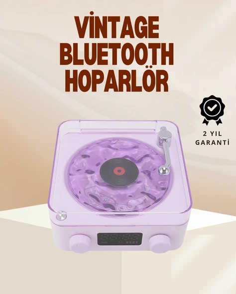 Retro Pikap Hoparlör – Şarjlı Kablosuz Projektör ve Gece Lambası ürün görseli