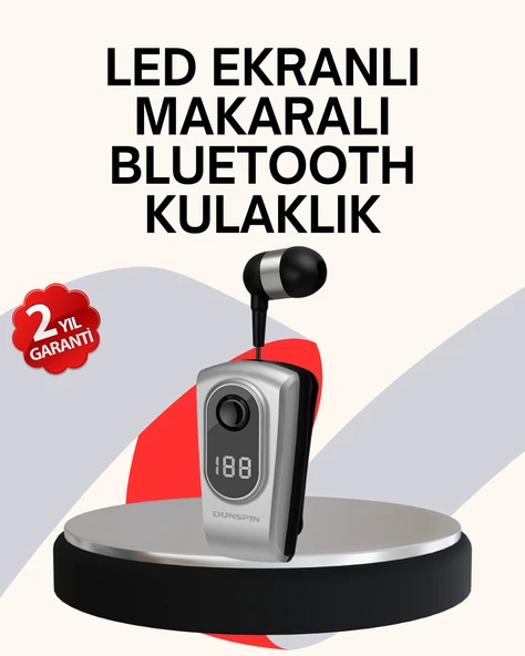 Profesyonel Bluetooth Kulaklık – Klipsli, Titreşimli, Dijital Göstergeli ürün görseli 1