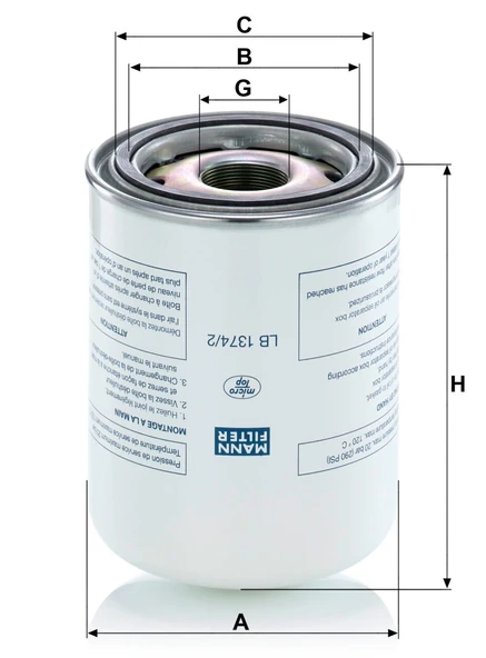 LB 1374/2 - Basınçlı havayı yağdan arındırma -  MANN FILTER - Resim 2