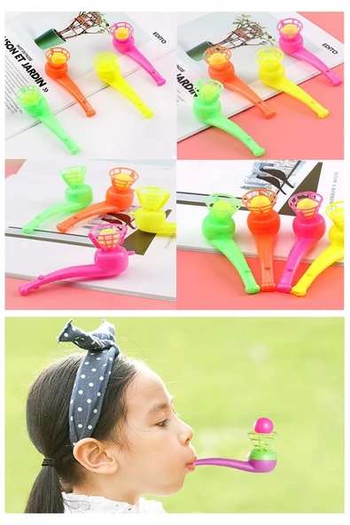 Top Üfleme Oyunu 40 Adet Saksafon Üfleme Nefes Oyuncağı Üfleme Düdüğü Oyuncak Karne Sınıf Çocuk Hediye - Resim 3