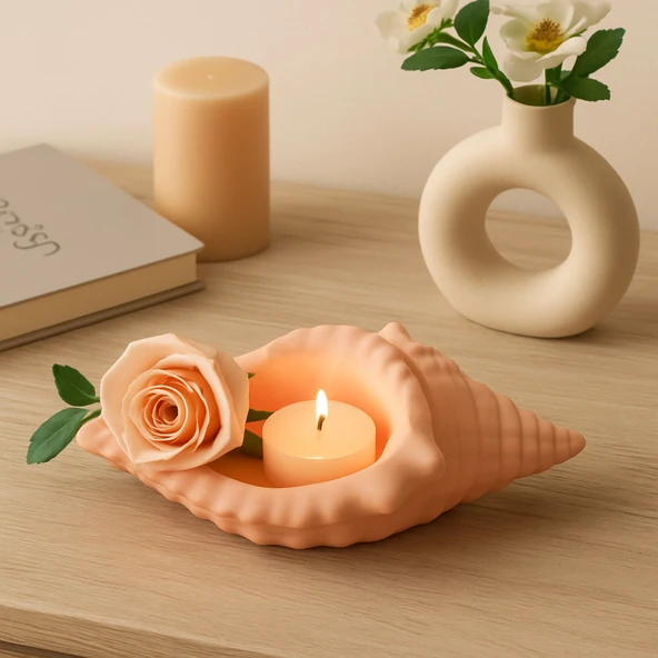 Büyük İstiridye Deniz Kabuğu Kase 17x11cm - Resim 4