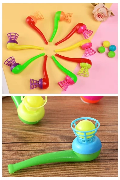 Top Üfleme Oyunu 40 Adet Saksafon Üfleme Nefes Oyuncağı Üfleme Düdüğü Oyuncak Karne Sınıf Çocuk Hediye - Resim 4