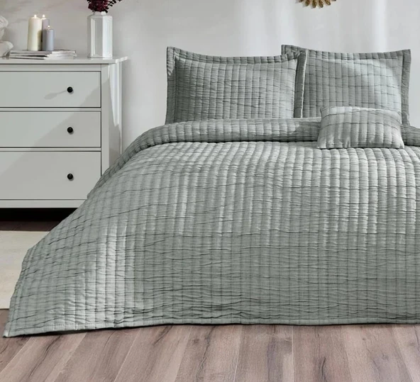 Özdilek Maciot Gri Çift Kişilik Yatak Örtüsü Takımı ürün görseli 1