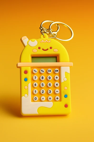 Mini Hesap Makinesi  Labirent Oyunlu Fonksiyonlu Sevimli Anahtarlık  Öğrenci Hediyelik Oyuncak - Resim 2