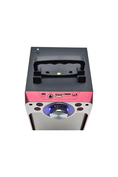 822S Ledli Kumandalı Bluetooth Hoparlör Usb-Tf-Fm Radyo Siyah - Resim 3