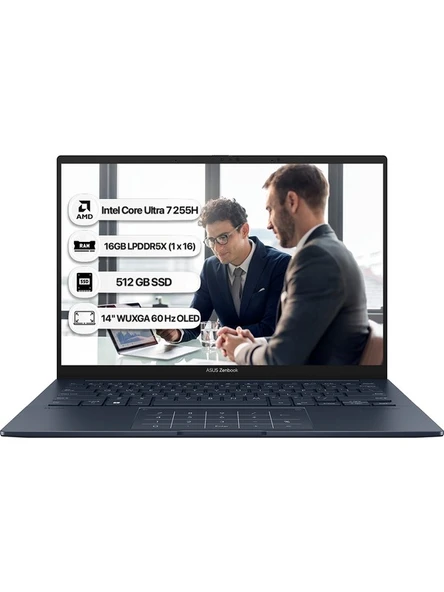 Asus Zenbook 14 UX3405CA-QL286W Intel Core Ultra 7 255H 16GB 512GB SSD 14" OLED Windows 11 Home - Resim 5