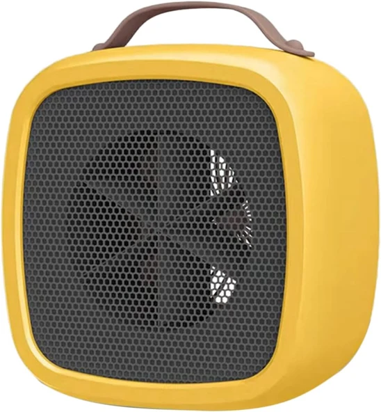 Tyenaza Elektrikli Isıtıcı Fanı, Mini Masaüstü Kış Isıtıcı Ev Ofis Aşırı Isınma Koruması Için Saplı CN Fiş 220 V(Sarı) ürün görseli