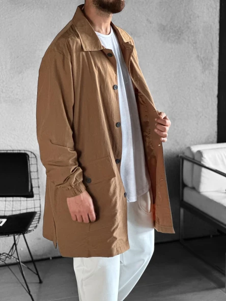 Erkek Premium Kalite Paraşüt Kumaş Kahverengi COC2203 - Resim 4