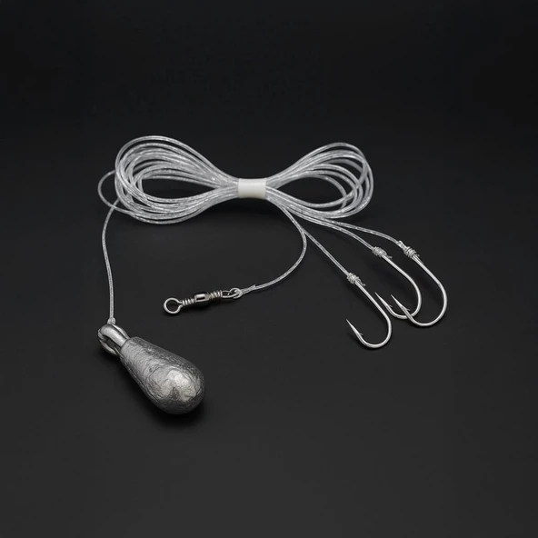 3 İğneli Kurşunlu Beden Takımı - Dip Beden Oltası - Fırdöndülü - 10 gr - 5 Adet - Resim 4