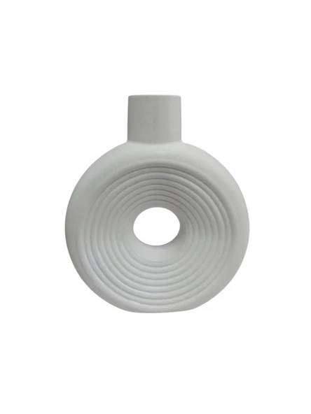 Büyük Yuvarlak Çizgili Vazo 18x16cm ürün görseli