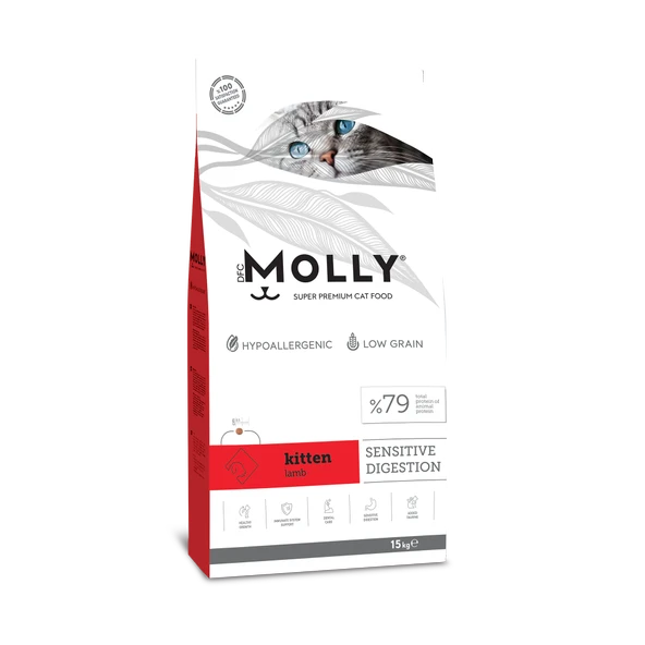 Molly Hipoalerjenik Düşük Tahıllı Kuzu Etli Yavru Kedi Maması 15 Kg ürün görseli
