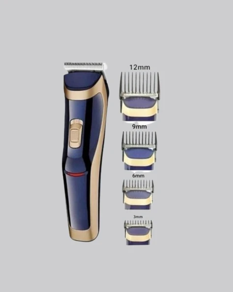 Profesyonel Şarjlı Saç ve Sakal Kesme Makinesi – Unisex, 12 mm Ayarlanabilir Başlık - Resim 3
