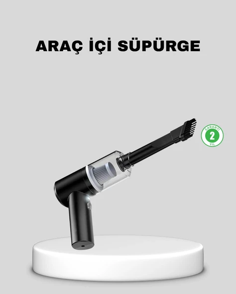 Mini Şarjlı Araç Süpürgesi – 120W Güçlü Motor, 5500PA Vakum Emiş, Yıkanabilir Filtre ürün görseli