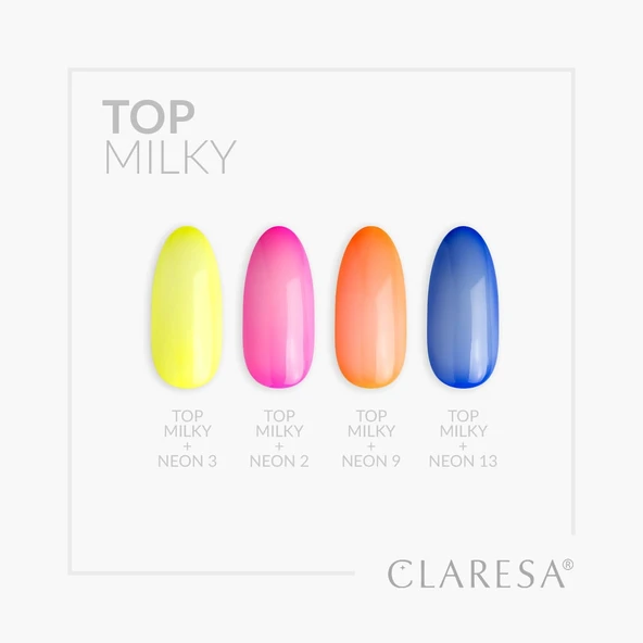 Claresa Top Milky Yarı Şeffaf Süt Beyaz Top Coat Yapışkan Katsız 5gr - Resim 2