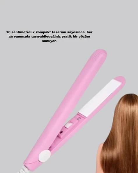 Seyahat Tipi Mini Saç Düzleştirici – Seramik Kaplama, Hızlı Isınma, Kompakt Tasarım - Resim 5
