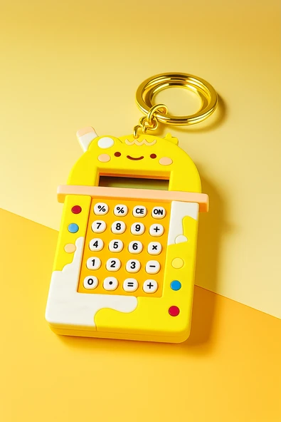 Mini Hesap Makinesi  Labirent Oyunlu Fonksiyonlu Sevimli Anahtarlık  Öğrenci Hediyelik Oyuncak ürün görseli 1