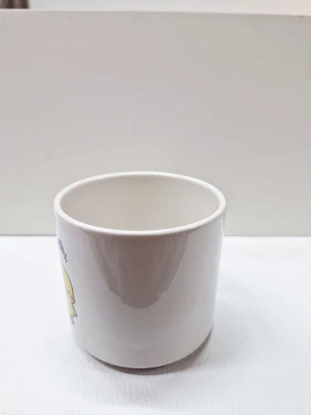 Kızım da Kızım Yazılı Civciv Desenli Mini Seramik Kupa  Sevimli  Özel Tasarım Hediyelik Kupa - Resim 3