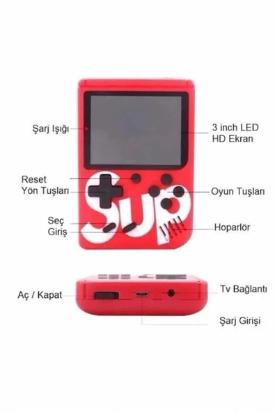 Nostalji Oyunlu Mini Atari Gamebox 400 Oyunlu El Atarisi - Resim 5