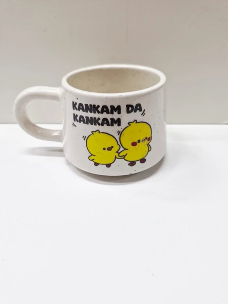 Kankam da Kankam Yazılı Civciv Desenli Mini Seramik Kupa - Resim 5