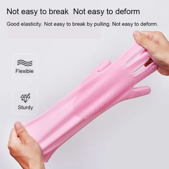 TİNEKE  Sihirli Eldiven Çok Amaçlı Banyo Tuvalet Mutfak Bulaşık Temizleme Araç Yıkama Eldiveni 1 ÇİFT - Resim 7