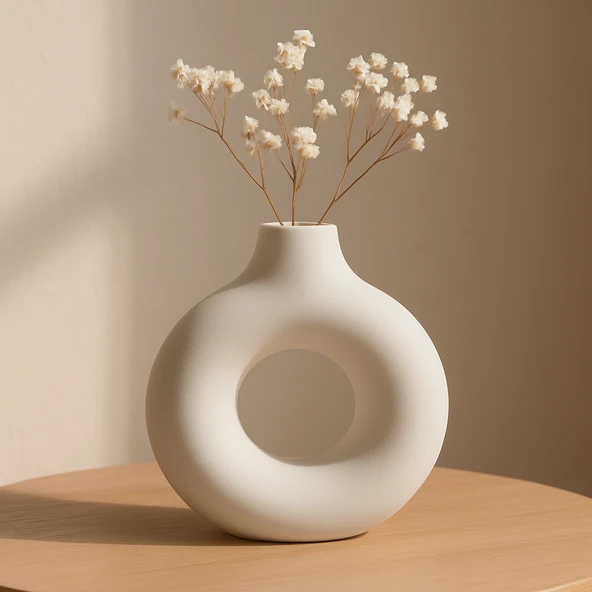 Büyük Yuvarlak Vazo 19x17,5cm - Resim 2