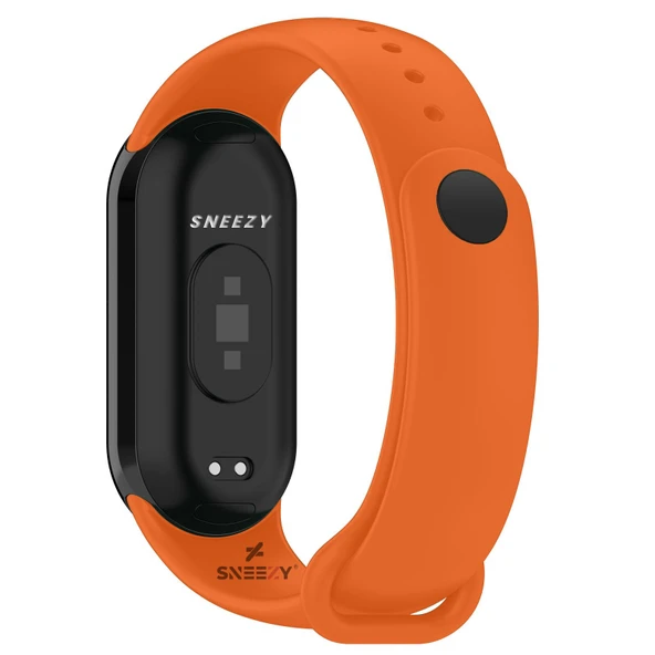 Sneezy Mİ Band 8 İle Uyumlu PureLux Soft Silikon Kordon  Turuncu - Resim 2