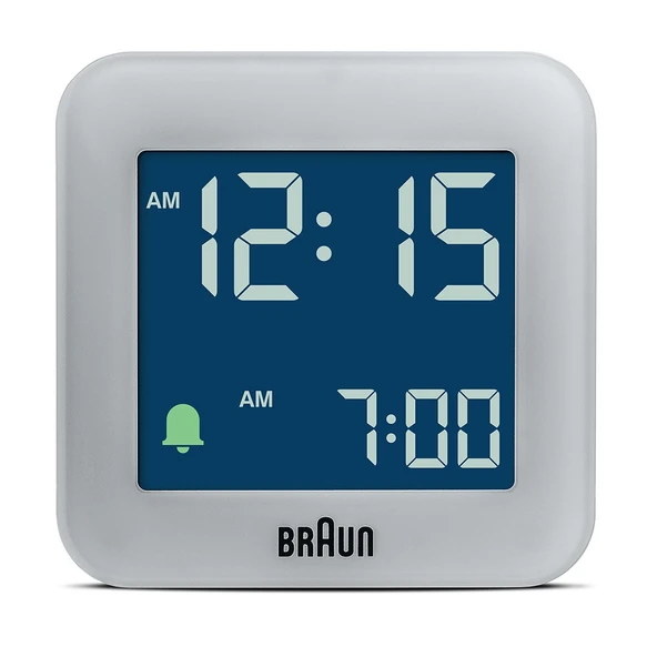 BRAUN BC08G GRİ KLASİK SEYAHAT DİJİTAL ALARMLI MASA SAATİ - Resim 2