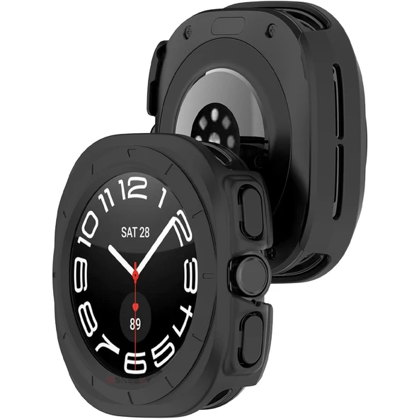 Samsung Galaxy Watch Ultra 47mm İle Uyumlu Güçlendirilmiş 360 Kasa Koruyucu  Siyah - Resim 2