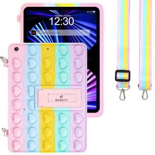 iPad 9.7 inç 5.6. Nesil / Air Tam Uyumlu Glow Desenli Standlı Askılı Popit Tablet Kılıfı ürün görseli 1