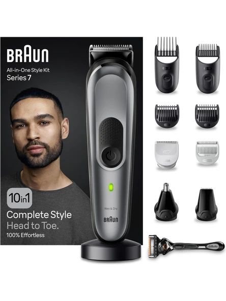 Braun Series 7 MGK7420 Hepsi Bir Arada Şekillendirme Seti, 10’u 1 Arada Erkek Bakım Kiti ürün görseli