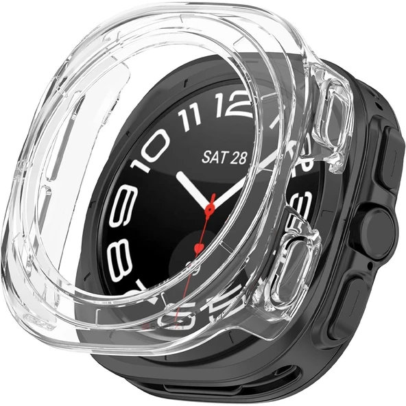 Samsung Galaxy Watch Ultra 47mm İle Uyumlu Güçlendirilmiş 360 Kasa Koruyucu  Şeffaf ürün görseli