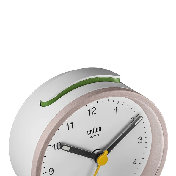 BRAUN BC12PW PEMBE-BEYAZ KLASİK ANALOG ALARMLI MASA SAATİ - Resim 4