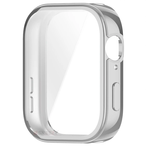 Huawei Watch Fit 3 Uyumlu Yumuşak Silikon 360 Tam Koruma Kasa ve Ekran Koruyucu  Gümüş - Resim 2