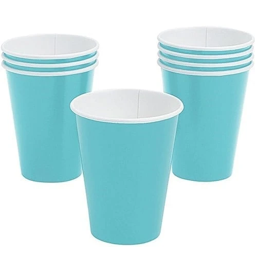 16 Adet Mavi Tabak, 16 Adet Mavi Bardak - Resim 3