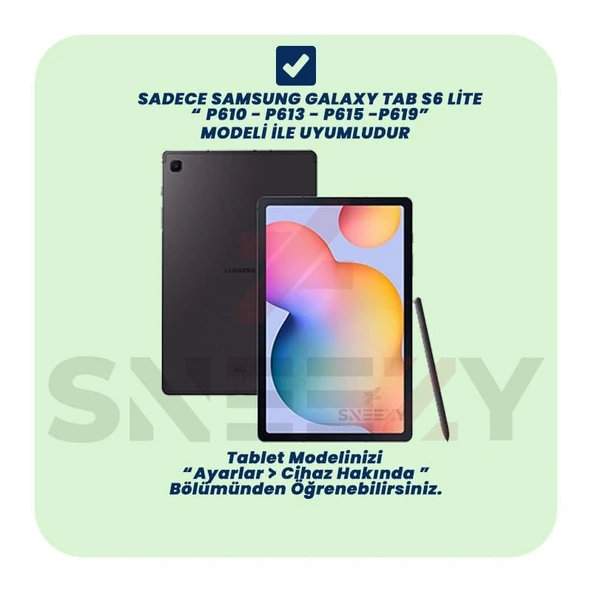 Samsung Galaxy Tab S6 Lite P610 P620 10.4 İnç Tam Uyumlu Glow Desenli Standlı Askılı Popit Tablet Kılıfı - Resim 3