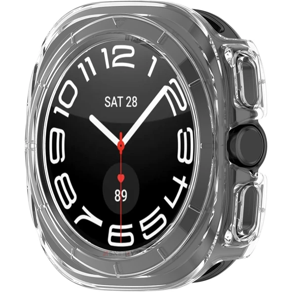Samsung Galaxy Watch Ultra 47mm İle Uyumlu Güçlendirilmiş 360 Kasa Koruyucu  Şeffaf - Resim 3