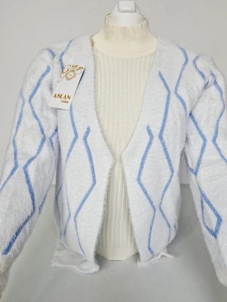 Kadın Yumuşak Dokulu Desenli Triko Hırka  Ceket ürün görseli 1