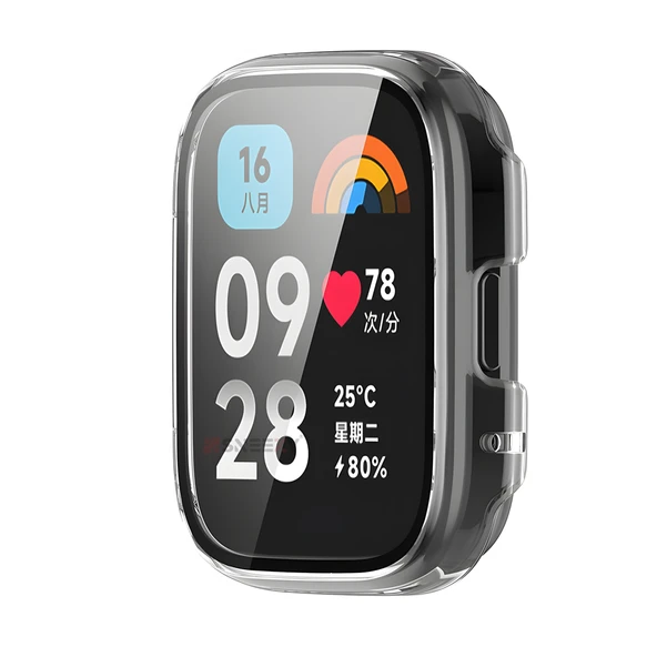 Xiaomi Redmi Watch 3 Active / Lite Uyumlu Güçlendirilmiş 360 Kasa ve Ekran Koruyucu  Şeffaf - Resim 3