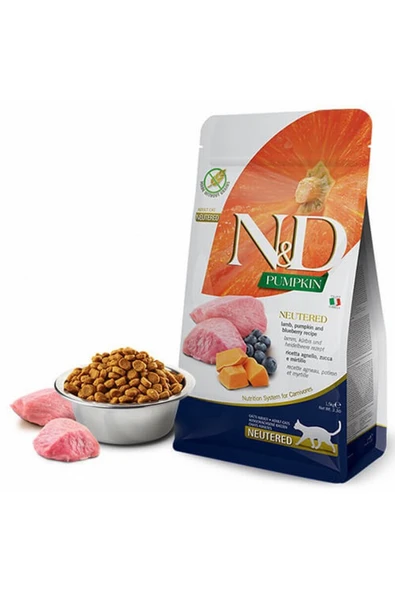 Nd Pumpkin Kuzu Etli Neutered Tahılsız Kedi Maması - 1.5 Kg ürün görseli 1