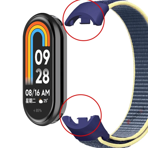 Xiaomi Mi Band 8 İle Uyumlu Hasır Nylon Akıllı Bileklik Kordon - Saat Kordonu  Açık Pembe - Resim 2