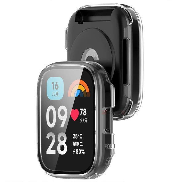 Xiaomi Redmi Watch 3 Active / Lite Uyumlu Güçlendirilmiş 360 Kasa ve Ekran Koruyucu  Şeffaf - Resim 2