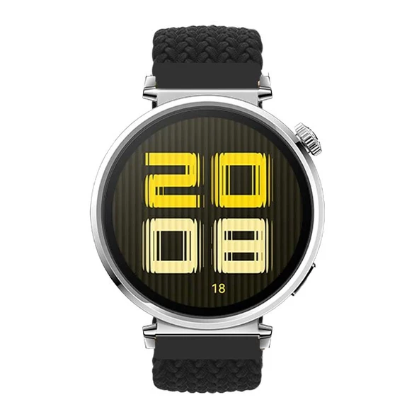 Sneezy Huawei Watch GT5 41mm İle Uyumlu FiberLink Manyetik Tokalı Kumaş Örgü Kordon  Siyah - Resim 3