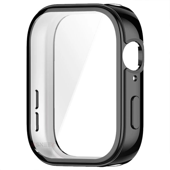 Huawei Watch Fit 3 Uyumlu Yumuşak Silikon 360 Tam Koruma Kasa ve Ekran Koruyucu  Siyah - Resim 2