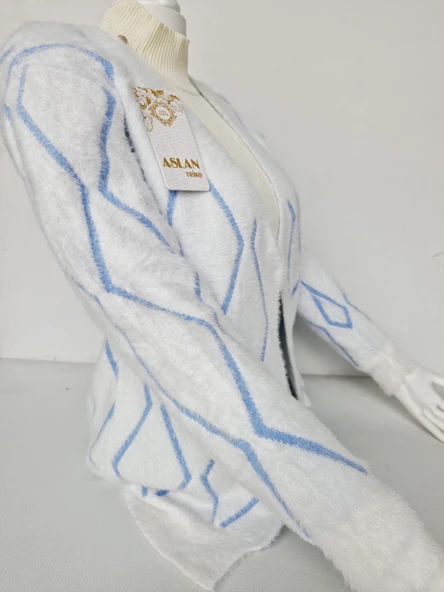 Kadın Yumuşak Dokulu Desenli Triko Hırka  Ceket - Resim 6