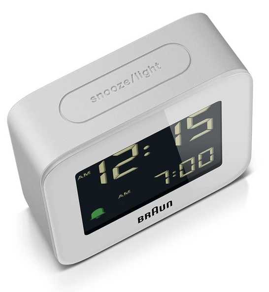 BRAUN BC08W BEYAZ KLASİK SEYAHAT DİJİTAL ALARMLI MASA SAATİ - Resim 4