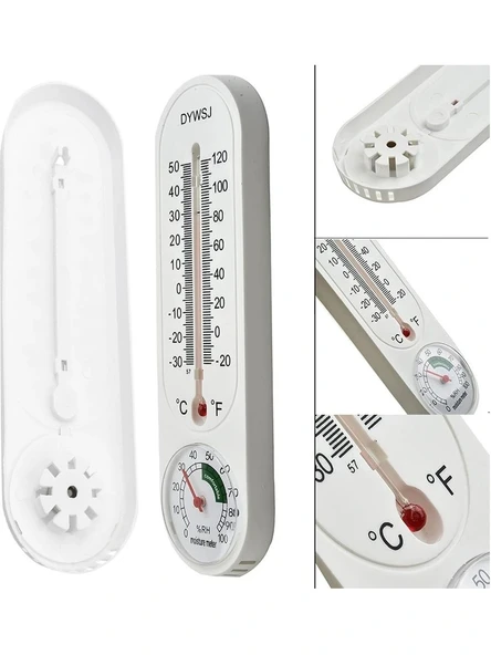 POWERMASTER Duvar Tipi Sıcaklık Ve Nem Ölçer Mekanik Termometre Cıva + İbreli Dikey ürün görseli
