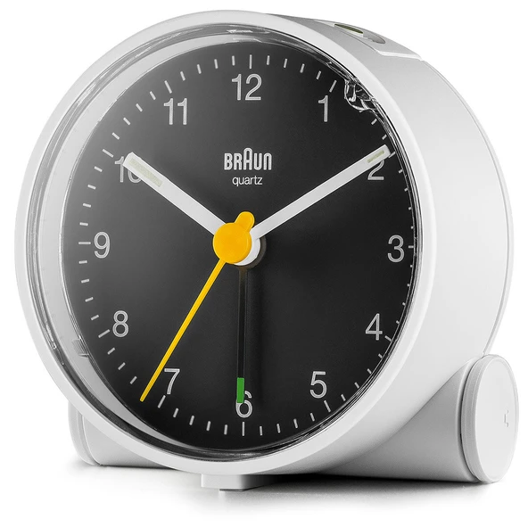 BRAUN BC01WB BEYAZ-SİYAH KLASiK ANALOG ALARMLI MASA SAATİ - Resim 3